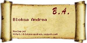Bloksa Andrea névjegykártya